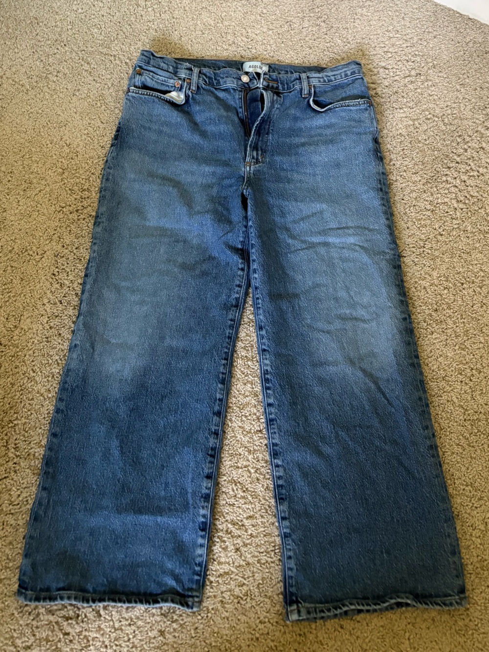 Agolde Women’s Straight Leg Dark Blue Denim Jeans